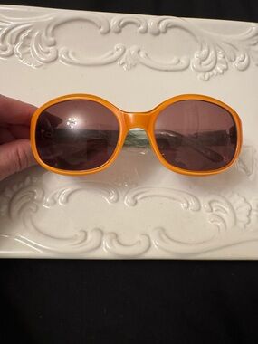 Retro Orange Oval Sunglasses